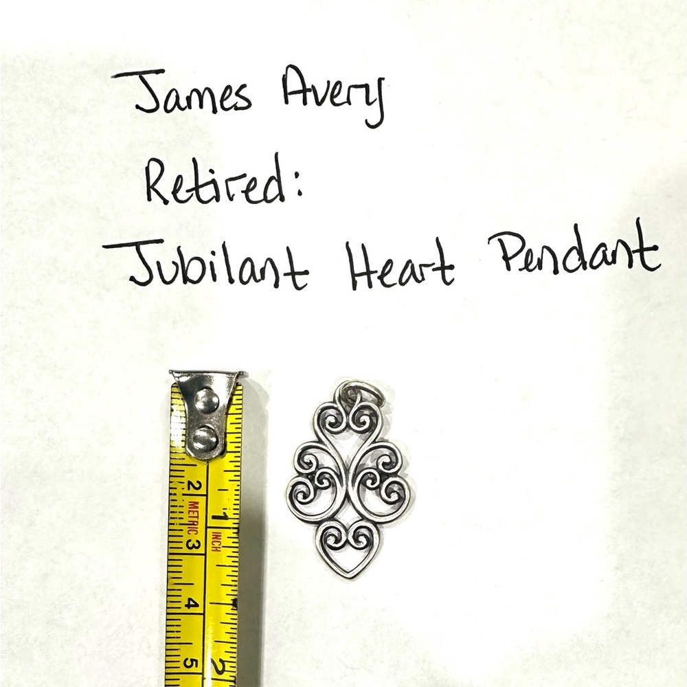 James Avery Retired Jubilant  Heart Pendant & 18”necklace